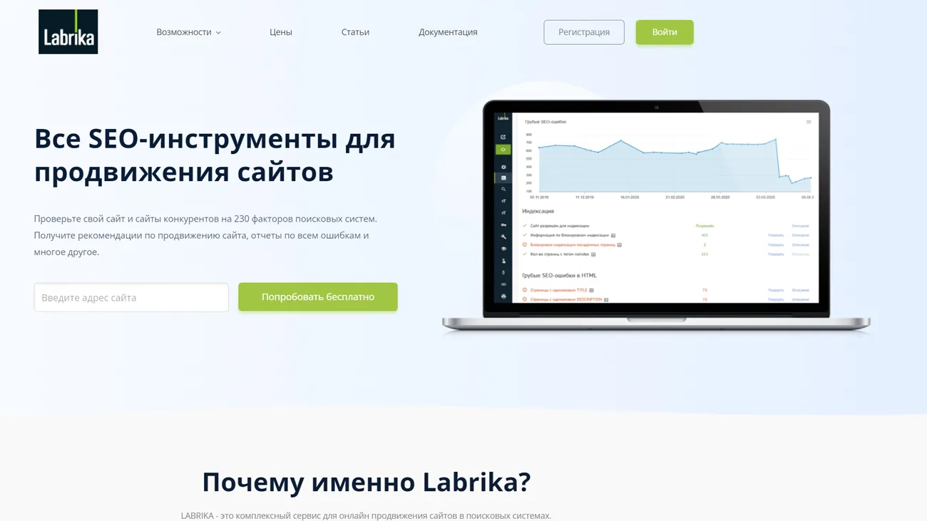Labrika сервис проверки сайта