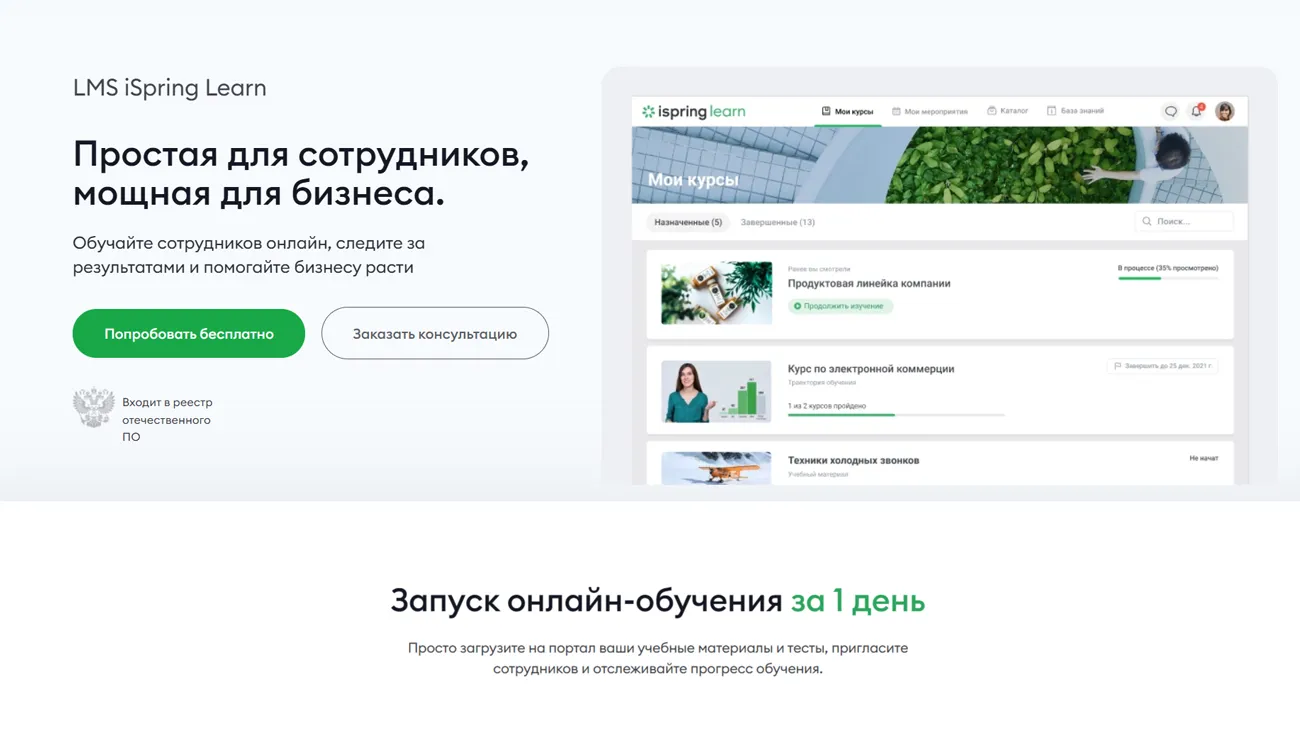 iSpring Learn - платформа корпоративного онлайн-обучения